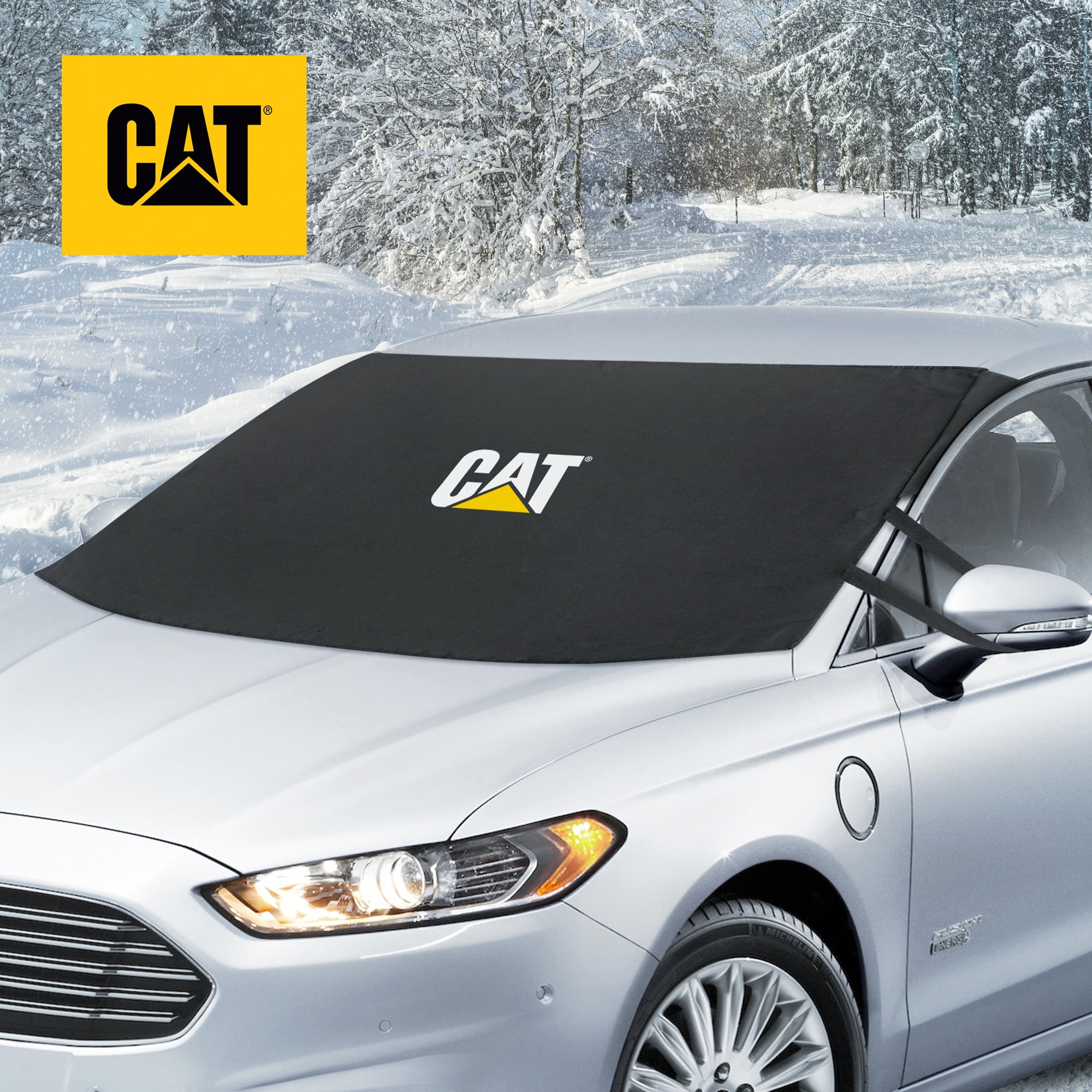 Caterpillar Frost Guard Winter Windshield Snow Cover Shield for Car Truck  SUV Van, Universal Size, Heavy Duty Material, Black 