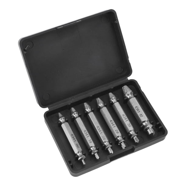 Juego De Extractores De Tornillos Dañados, Removedor De Tornillos Pelados Rotos Portátil Con 6 Brocas De Extracción Para Quitar Pernos Redondos Pintados Oxidados