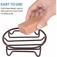 thumbnail image 3 of Soap Dish for Shower Bathroom Bar Soap Holder, Stainless Steel Self-draining Soap Rack Tray Saver Sponge Holder for Kitchen, Bath, Tub, Easy Cleaning, Extend Soap Life, Oval Bronze-1 Pack, 3 of 4