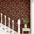 thumbnail image 3 of S4sassy Self-Stick Decorative Wallpaper, Hibiscus Garden Print Wall Paper, Textured Vinyl Waterproof Contact Paper, Burgundy, 25"x120" Removable Renter Friendly Wall Covering For Bedroom, Dining room, 3 of 9