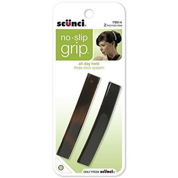 Scunci No-Slip Grip Auto Clasp Barrettes, Colors May Vary 2 ea
