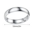 thumbnail image 2 of Bague Lisse en Acier Inoxydable Poli Arc 4mm Moderne Minimaliste Unisexe Pièce de Bijoux, 2 of 4