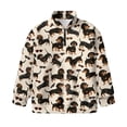 thumbnail image 4 of Uorisanigo Girls Oversized Sweatshirts Half Zip Pullover Sweatshirt Casual Cute Dachshund Long Sleeve Pullover Top Fall Winter Clothes Quarter Zip Hoodies No Hood Athletic Tops, 4 of 7