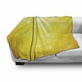 thumbnail image 2 of Yellow Soft Flannel Fleece Throw Blanket, Modern Circular Mosaic Motifs Digital Pixel Featured in Graphic Design Illustration, Cozy Plush for Indoor and Outdoor Use, 50" x 70", Yellow, by Ambesonne, 2 of 5