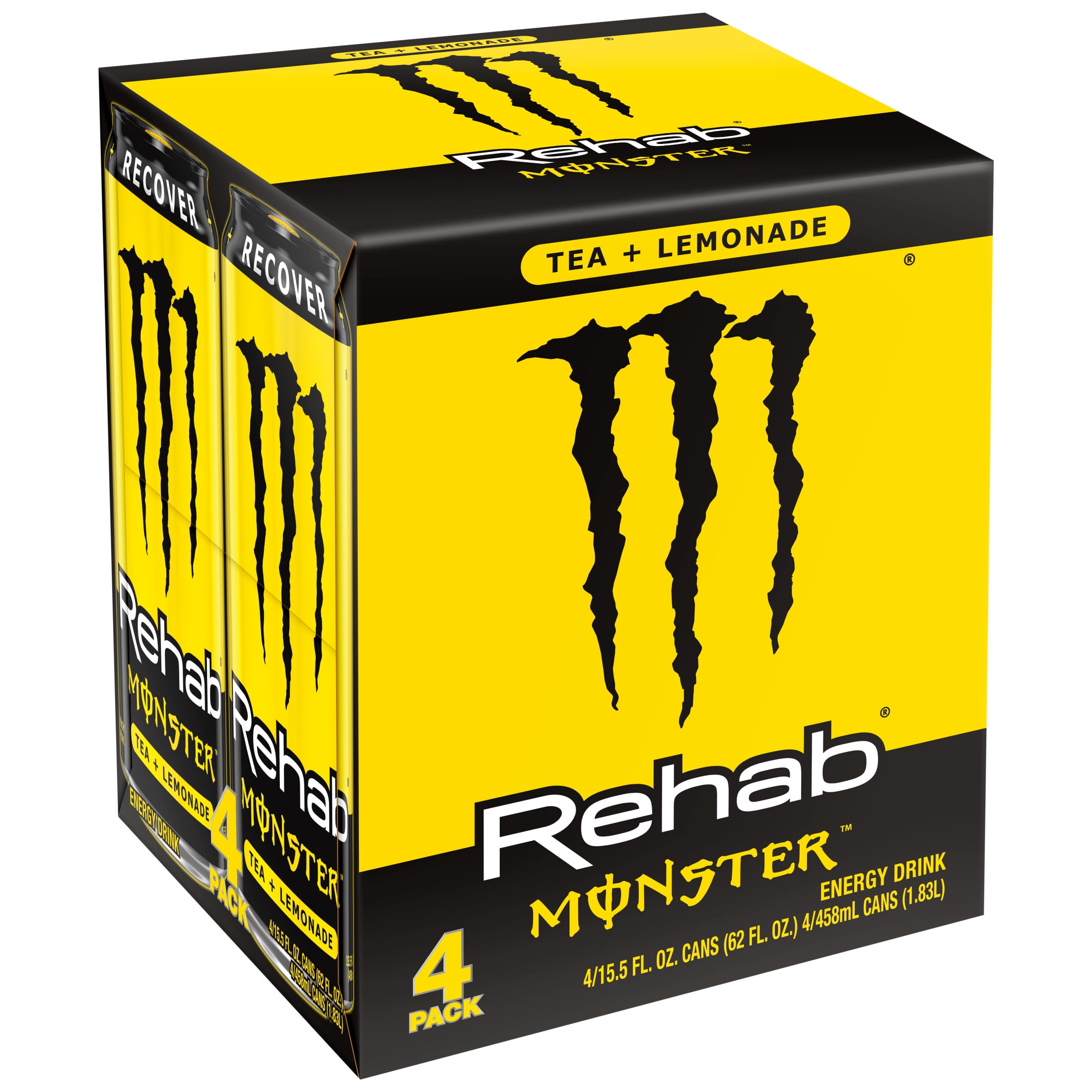 Monster Energy, Rehab Lemonade, Rehab Tea + Lemonade, 15.5 oz, 4 Pack