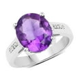 thumbnail image 2 of 9x7MM Oval Shape Amethyst Gemstone 925 Sterling Silver Solitaire Women Valentines Day Gifts Ring, 2 of 3