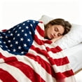 thumbnail image 6 of Clearance! 60"x40" American Flag Throw Blanket, Red White & Blue, Soft Microfiber Sherpa Fleece Reversible 4th of July Decoration 250 Anniversary Decorations (A), 6 of 7