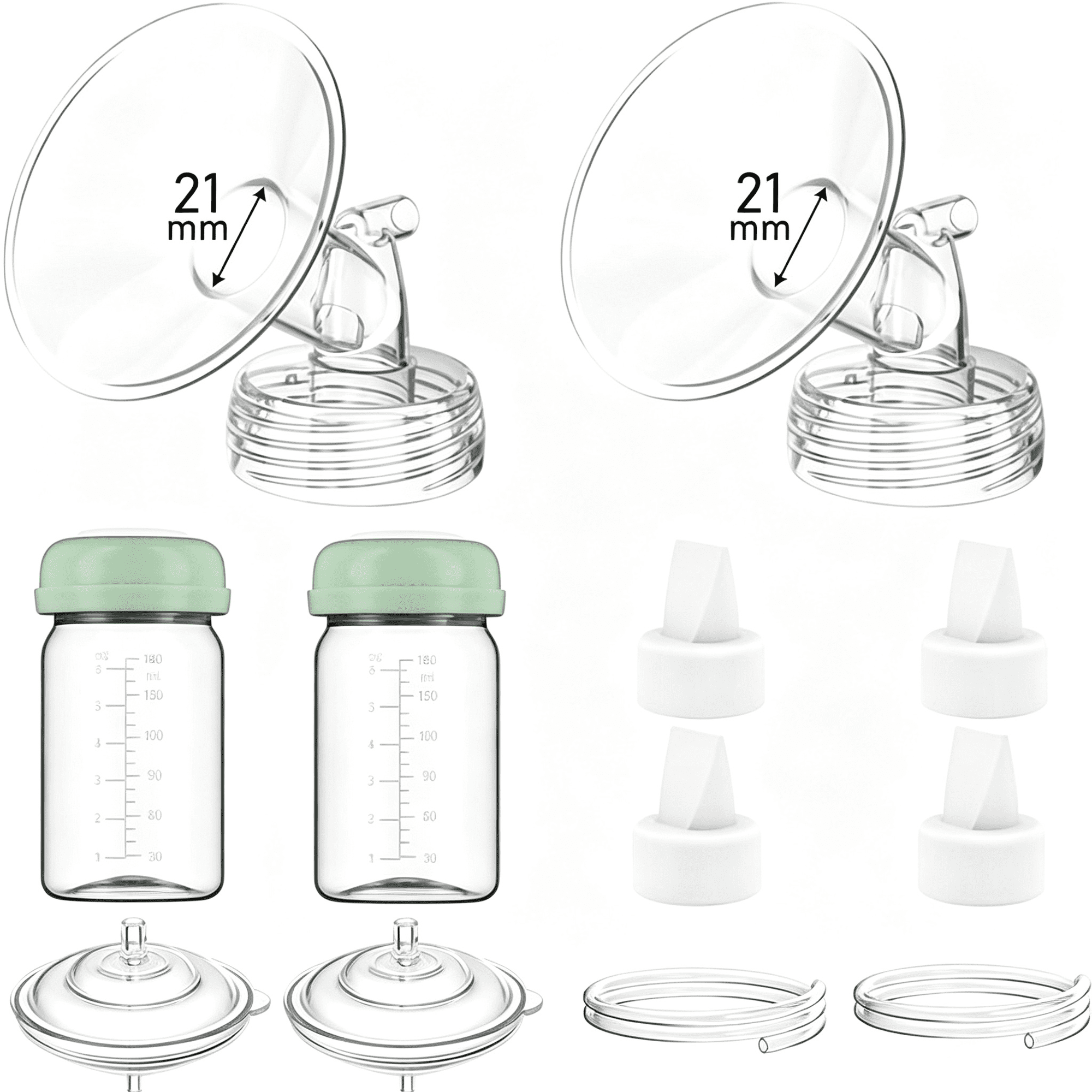 XIRQI 21Mm Pump Parts Compatible with S1 S2 9 Plus,Flange | Replacement Kit Lncludes Duckbill Valve, Tube, Backflow Protector Soft Inserts for Flange