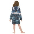 thumbnail image 7 of FORMRS Niños Bathrobe Unisex Hooded Robe Soft Plush Pajamas Sleepwear, Size 7-9T, Ocean Waves, 7 of 7