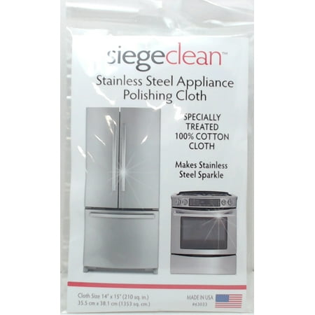 63033, Siege Stainless Steel Appliance Polishing Cloth, Made in (Best Way To Clean Stainless Steel Appliances)