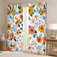 thumbnail image 2 of Manfei Rustic Flower Blossom Black Out Curtains,Countryside Floral Curtains Pack of 2 (42x63 Each),Orange Pink White Bedroom Curtains For Girls Teens,Microfiber Bedroom Decor, 2 of 6