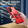 thumbnail image 3 of Nalacover Heavy Duty Case for Samsung Galaxy S22 Ultra with Rotated Ring Holder Kickstand Bracket, Military Grade Rugged Cover with Magnetic Car Mount TPU Shockproof Lens Protective Case, Red, 3 of 9