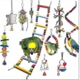thumbnail image 2 of Juego de juguetes para loros de 10 piezas, escalera y amplificador; Campana, bolas de colores Feliz Sencillez, 2 of 2