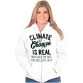 thumbnail image 3 of Climate Change Is Real Earth Day Unisex Fleece Graphic Zip Up Hoodie Brisco Brands 2X, 3 of 5
