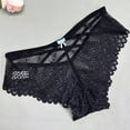 thumbnail image 2 of WULMLEO Women Sexy Panties Lace Cheeky Panty Rhinestone Bikini Underwear Black S, 2 of 3