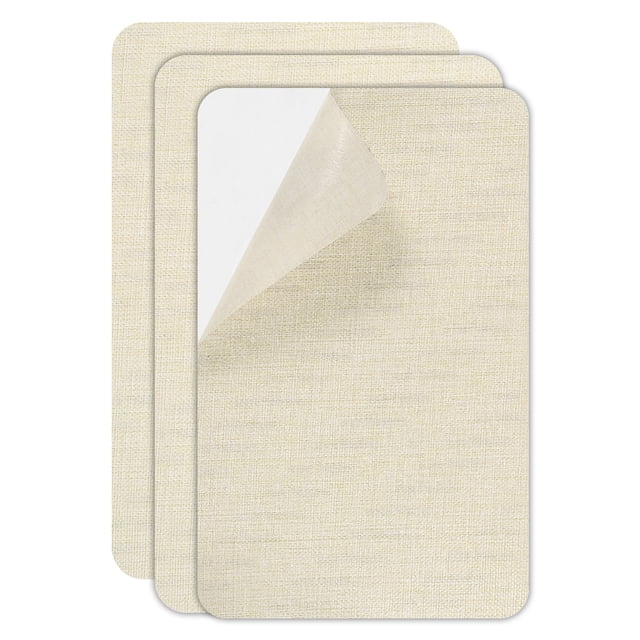 Parche de reparación de lienzo autoadhesivo impermeable Uxcell para sofás y muebles Beige 4.9 x 8"