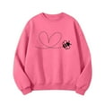 thumbnail image 4 of Girls Valentine Sweatshirt Kids Valentine Day Shirt, Heart Print Top Be My Valentine French Terry Crewneck - Hot Pink, Pink, White, Gray,Size 9-10 T, 4 of 6