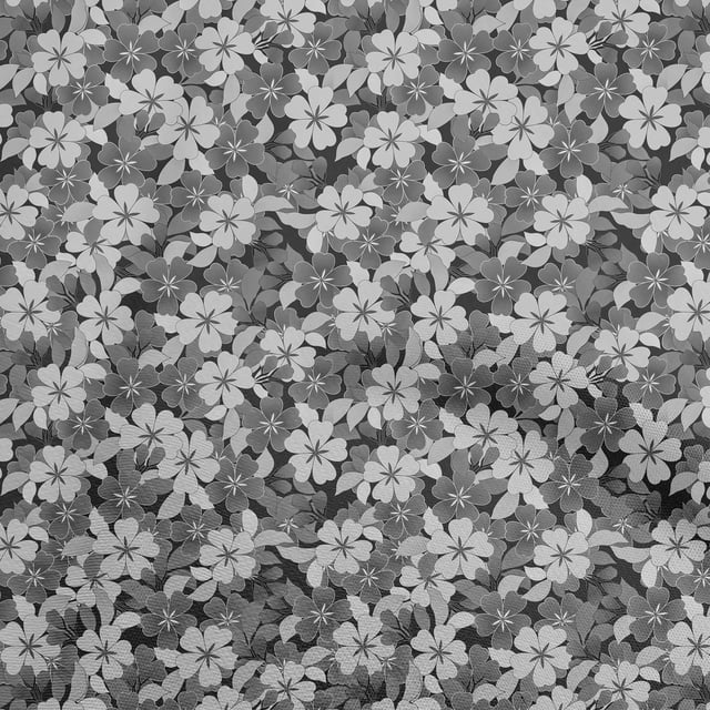 oneOone Tissu Polyester Spandex Gris Floral Rétro pour Couture Tissu Imprimé au Mètre 56 Pouces de Large