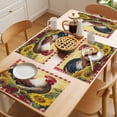 thumbnail image 5 of Vintage Rooster Placemats Set of 4 Sunflower Plaid Farmhouse Animals Place Mats Indoor Wipeable Table Mats Washable Cloth Dining Table Placemats for Kitchen Holiday Party Home Decor 13x19 Inch, 5 of 9