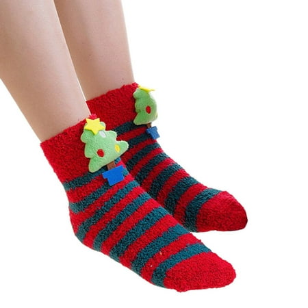 

12-Pack Socks for Women Velvet Coral Doll Thickened Christmas Sleep Parent-Child Stockings Socks