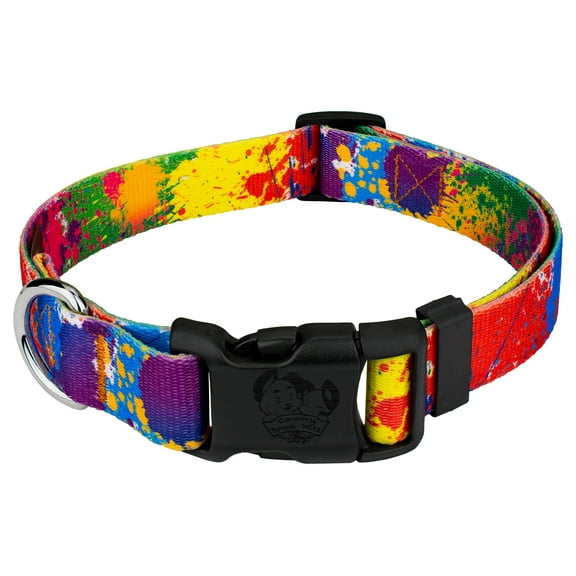 Country Brook Petz® Deluxe Paint Splatter Dog Collar - Made in The U.S.A., Medium