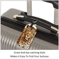 thumbnail image 3 of Square 2Pack PU Leather Leopard Cruise Luggage Tag with Privacy Cover and Name ID Tag for Travel Handbags Backpacks Luggage Tags, 3 of 6