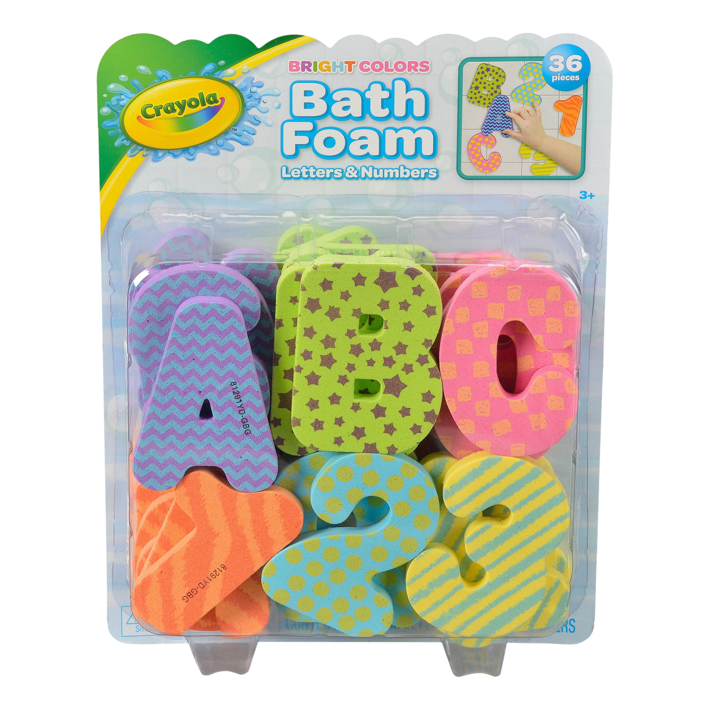 Crayola Bath Foam Letters and Numbers Set, Bright Colors, 36 Pieces