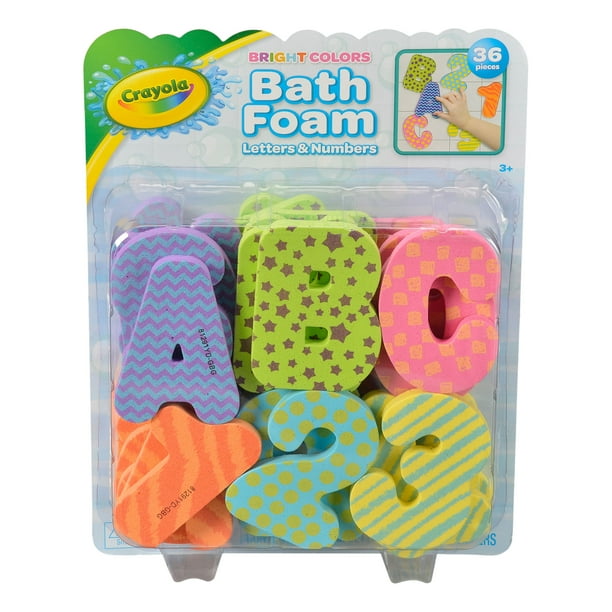 Crayola Bath Foam Letters and Numbers Set, Bright Colors, 36 Pieces