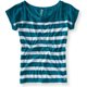 thumbnail image 1 of Aeropostale - Camiseta con estampado de rayas Dolman para mujer, verde, pequeña, 1 of 1
