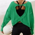 thumbnail image 6 of tarylea Yoga Tops for Women Cross Back Keyhole Crew Neck Shirts Long Sleeve Casual Loose Tops Athletic Gym Shirts, 6 of 9