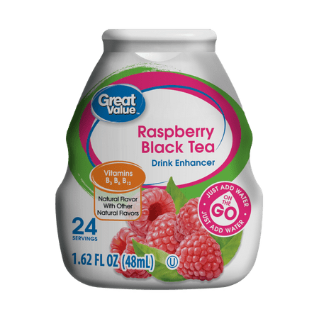 (10 Pack) Great Value Drink Enhancer, Raspberry Black Tea, 1.62 fl