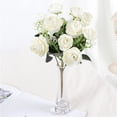thumbnail image 2 of Flor artificial para ramos de boda, ramo de seda falsa, flor rosa con 10 Blanco, 2 of 9