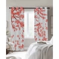 thumbnail image 2 of Pink Red Flower Blackout Curtains 54 Inch Length 2 Panels Set for Living Room Bedroom, Modern Watercolor Minimalist Floral Room Darkening Window Curtains Thermal Insulated Black Out Curtain 52"x54", 2 of 8