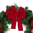 thumbnail image 6 of Northlight Red Bow and Mixed Foliage Artificial Christmas Wreath with Ornaments, 30-Inch, 6 of 7