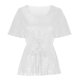 thumbnail image 5 of Tejiojio Women's Sequin Top V-Neck Flared Sleeve Front Tie Sparkly Party Blouse, 5 of 6