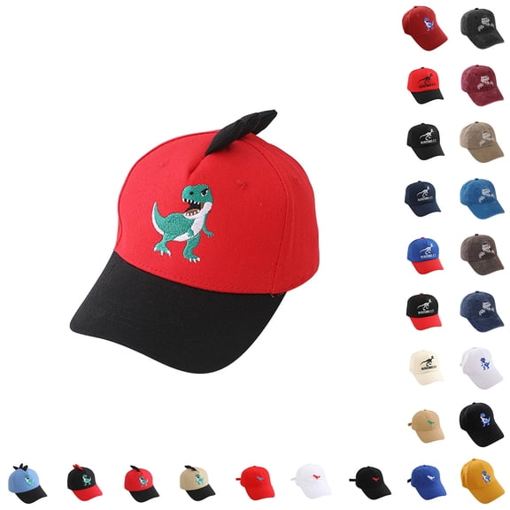 Boys Baseball Cap Adjustable Sun Protection Outdoor Summer Hats Dinosaur Embroidered Baseball Caps Size 2-8 Years