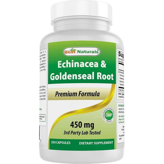 Best Naturals Echinacea Goldenseal 450 mg 250 Capsules