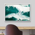 thumbnail image 3 of wall26 Framed Canvas Print Wall Art Teal White Green Vibrant Gemstone Landscape Nature Wilderness Digital Art Realism Decorative Close Up Colorful for Living Room, Bedroom, Office - 16"x24", 3 of 5