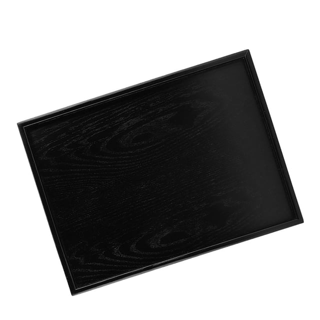 Aigend Bandeja de té - Forma Rectangular Madera Maciza Té Café Bocadillos Comida Bandeja para Servir Plato Bandejas de Restaurante(40 * 30cm)
