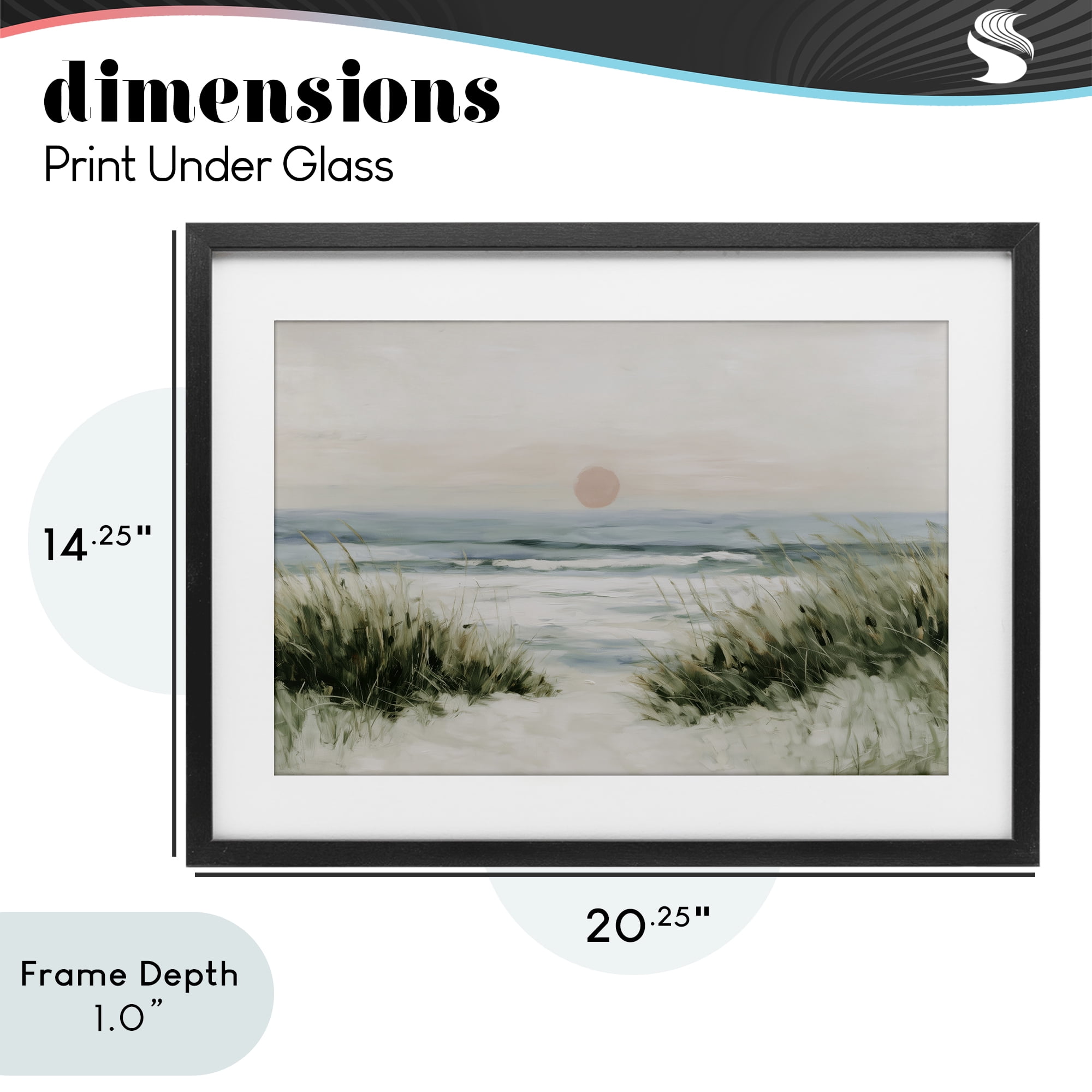 Stupell Industries Coastal Dunes with Wild Beach Grass Black Framed Print Under Glass, design by Chromatic Storm Studio