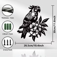 thumbnail image 3 of Escultura de pared de metal con forma de loro, pájaros en una rama, silueta de pared, letreros, hojas y pájaros, decoración para colgar en la pared para el hogar, balcón, jardín, patio, interior y, 3 of 8