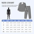 thumbnail image 3 of Bingfone Men's Pajama Set 2 Piece Loungewear PJs, Long Sleeve with Pajama Pants-Black White Plaid, 3 of 7