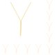 thumbnail image 1 of Collar de Cadena Delicado Qarigey Joyería Estética Larga Oro 10Conjunto, 1 of 6
