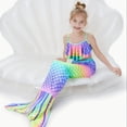 thumbnail image 2 of PatPat Girls Bikinis Set Ruffled Top and Bottom and Mermaid Tail 3 Pieces Swimsuits Set Sizes 2-8, 2 of 10