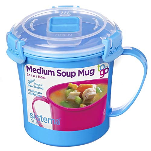 Sistema 211072ZS Microwave Soup Mug, 2.8 Cup, Medium, Blue - Walmart