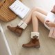 thumbnail image 1 of Botas de nieve Otoño e invierno Punta redonda Moda Botas cortas peludas cálidas Botas de gran tamaño Botas de mujer Wmkox8yii ghj1906, 1 of 9