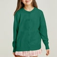 thumbnail image 2 of SUXIAN Girls Coat Knit Cardigan Sweater Soft Lightweight Outerwear Casual Round Neck for Toddler Kids Green 6-7 Years, 2 of 5