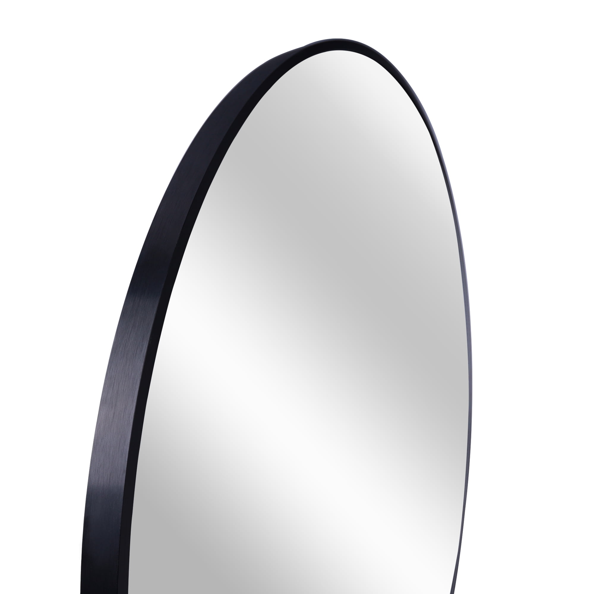32" Round Wall Mirror,Modern Circle Mirror Hanging or Wall Mounted,Black