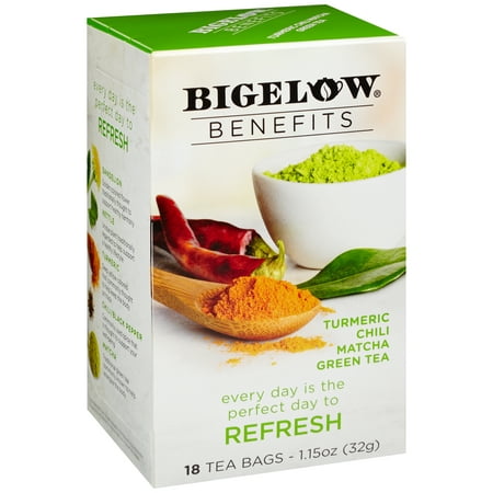 (6 Boxes) Bigelow, Benefits Matcha Green Tea, Tea Bags, 18 (Best Time To Drink Matcha Green Tea Powder)