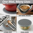 thumbnail image 4 of 2 in 1, Microwave Splatter Cover for Food & Silicone Placemat, Collapsible & Vented Plate & Dish Cover, BPA Free Splatter Guard Lid, Trivet Pot Holders for Kitchen, Grey, Knox Home & Health, 4 of 6